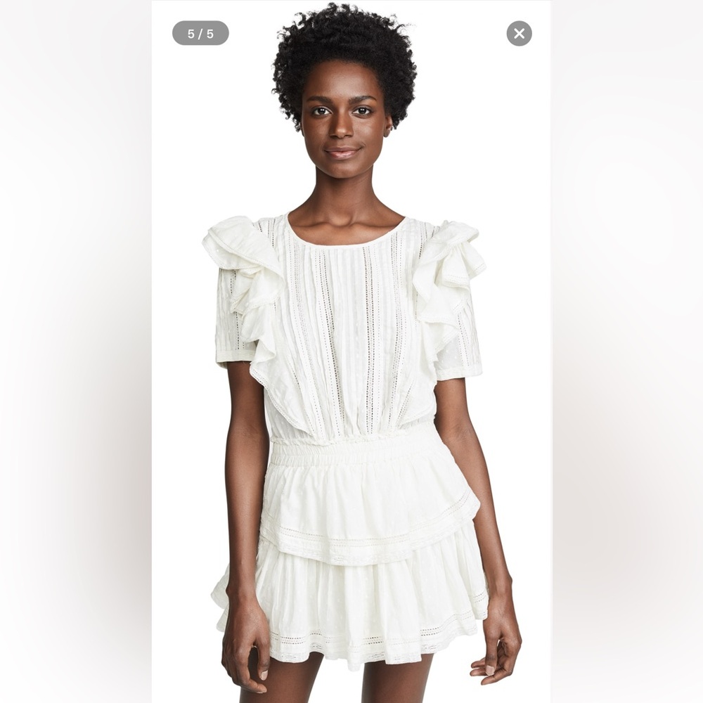 LoveShackFancy Natasha Mini Dress Ruffle Shopbop revolve white